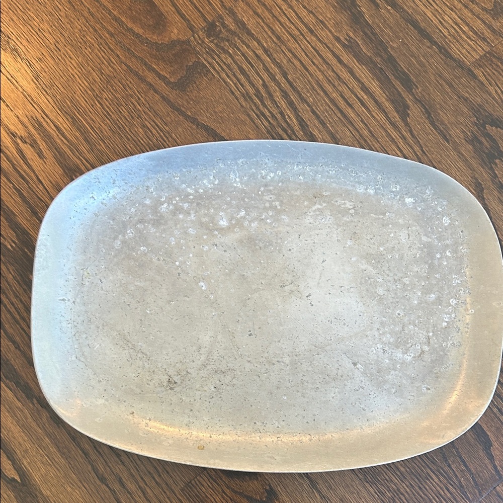 Vintage AC Fabricators 14 by 10 Alum Metal Steak Sizzle Platter Serving Dish